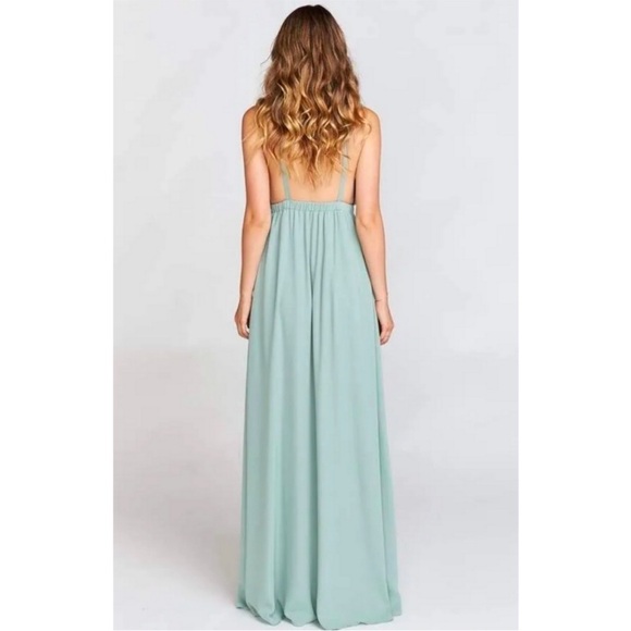 Show Me Your Mumu | Amanda Maxi Dress Bridesmaid Gown Sage Low Back Size S - Picture 3 of 7